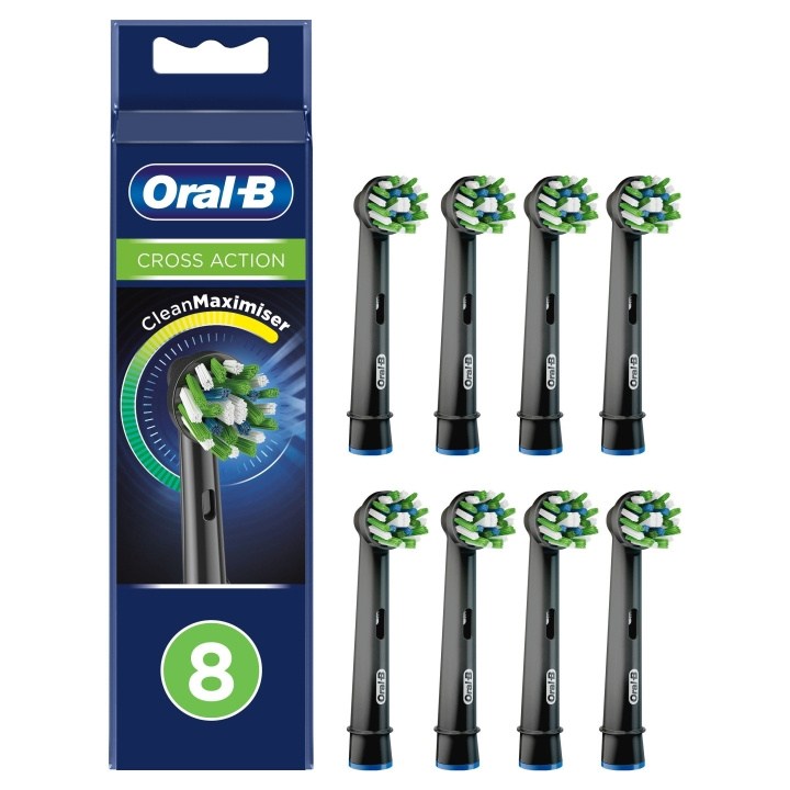 Oral B CrossAction sorte udskiftningshoveder 8 stk i gruppen SKØNHED & HELSE / Oral pleje / Tilbehør til elektriske tandbørster hos TP E-commerce Nordic AB (C82525)