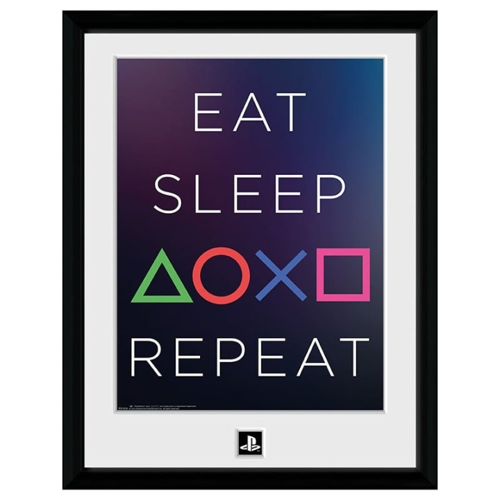 Abysse PLAYSTATION - Indrammet tryk Eat Sleep Repeat (30x40) i gruppen SPORT, FRITID & HOBBY / Sjove gadgets / Sjove gadgets hos TP E-commerce Nordic AB (C82544)