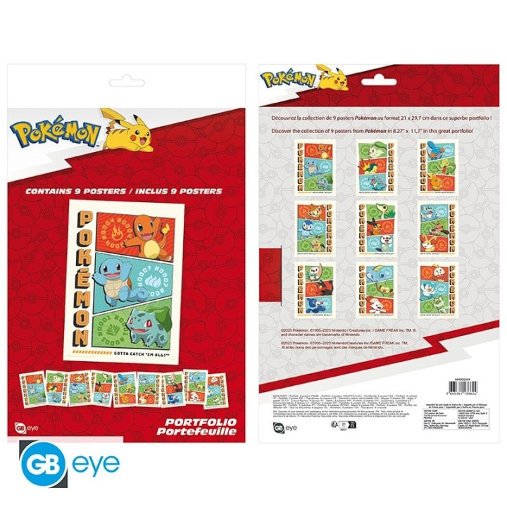 Abysse POKEMON - Portefølje 9 plakater Startere i gruppen SPORT, FRITID & HOBBY / Sjove gadgets / Sjove gadgets hos TP E-commerce Nordic AB (C82619)