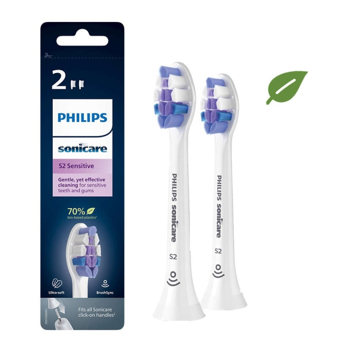 Philips Consumer Lifestyle Philips - Sonicare Sensitive udskiftningshoveder 2 stk (HX6052/10) i gruppen SKØNHED & HELSE / Oral pleje / Tilbehør til elektriske tandbørster hos TP E-commerce Nordic AB (C82684)