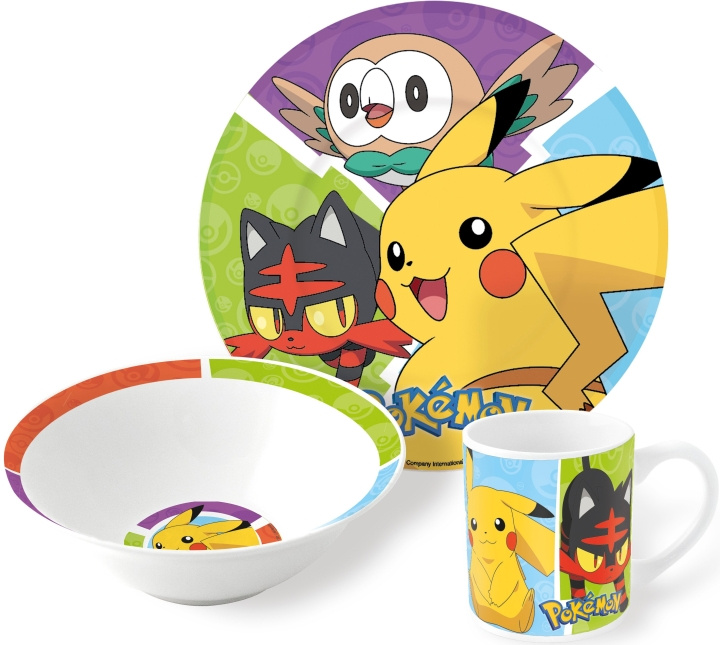 Pokémon Pokémon Stor - Keramisk gavesæt med 3 dele - (36965) i gruppen LEGETØJ, BØRN & BABY / Mad & Drikke / Børnebestik og tallerkener hos TP E-commerce Nordic AB (C82777)