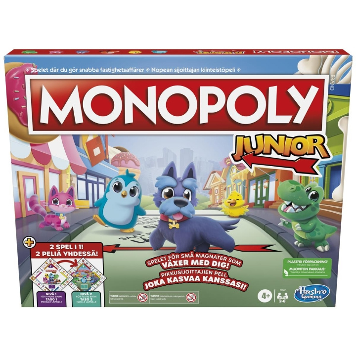 Hasbro Monopoly Junior 2 spil i 1 (SE/FI) i gruppen LEGETØJ, BØRN & BABY / Legetøj / Brætspil / Spil til børn hos TP E-commerce Nordic AB (C83299)