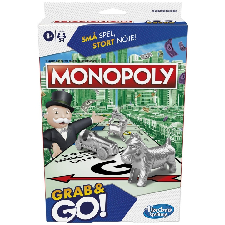 Hasbro Grab & Go Monopoly (SE/FI) i gruppen LEGETØJ, BØRN & BABY / Legetøj / Brætspil hos TP E-commerce Nordic AB (C83347)