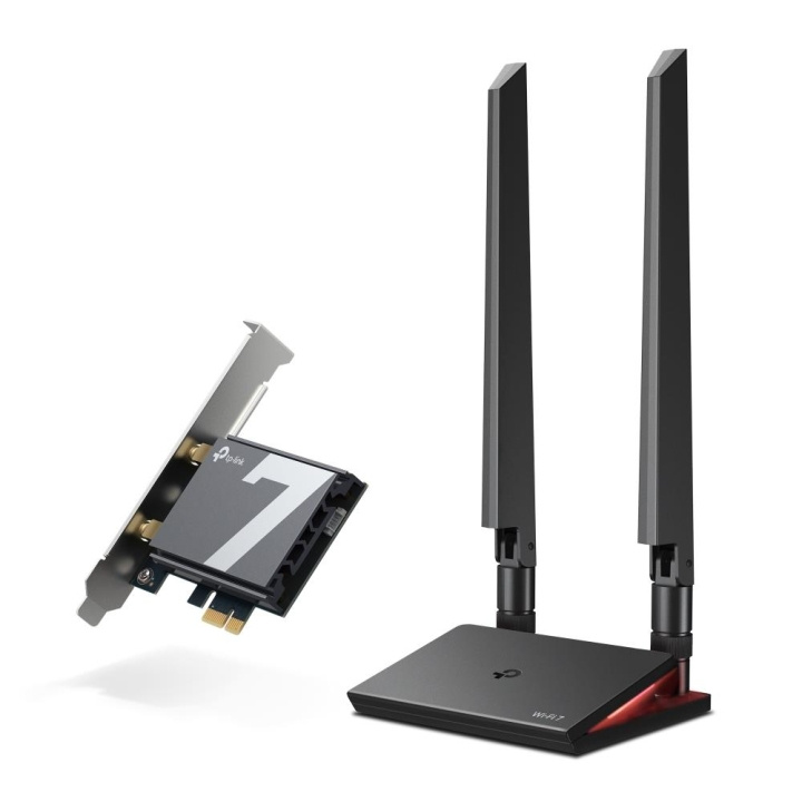 TP-Link BE9300 Tri-Band Wi-Fi 7 Bluetooth PCIe-adapter /Archer TBE550E i gruppen COMPUTERTILBEHØR / Netværk / WiFi forlængere hos TP E-commerce Nordic AB (C83928)