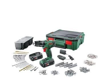 Bosch PSB 1800 Akku Drill + SystemBox med 243 stk. tilbehør i gruppen HJEM, HUS & HAVE / Værktøj / Skruetrækkere hos TP E-commerce Nordic AB (C84103)