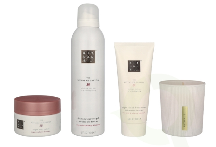 Rituals Sakura Medium Set 565 ml Body Cream 100ml/Scented Candle 140g/Body Scrub 125g/Foaming Shower Gel 200ml i gruppen SKØNHED & HELSE / Gaveæske / Gaveæske til hende hos TP E-commerce Nordic AB (C84523)