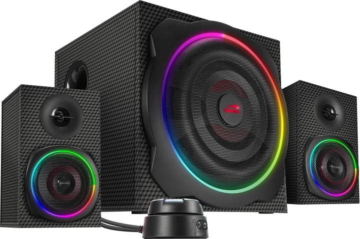 Speedlink GRAVITY CARBON RGB 2.1 højttalersystem i gruppen COMPUTERTILBEHØR / Computer Tilbehør / Højttalere hos TP E-commerce Nordic AB (C85250)