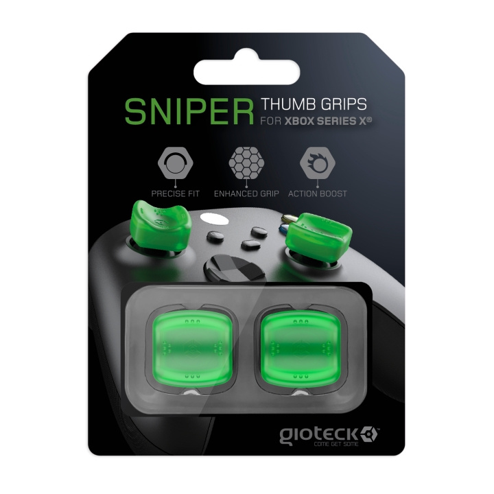 Gioteck Sniper-tommelfingergreb (gennemsigtig grøn) i gruppen HJEMMEELEKTRONIK / Spilkonsoller og tilbehør / Xbox Series X hos TP E-commerce Nordic AB (C85260)