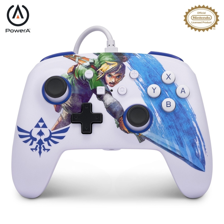 PowerA NSW ENH Wired Controller - Master Sword Attack / Nintendo Switch i gruppen HJEMMEELEKTRONIK / Spilkonsoller og tilbehør / Nintendo Switch hos TP E-commerce Nordic AB (C85474)