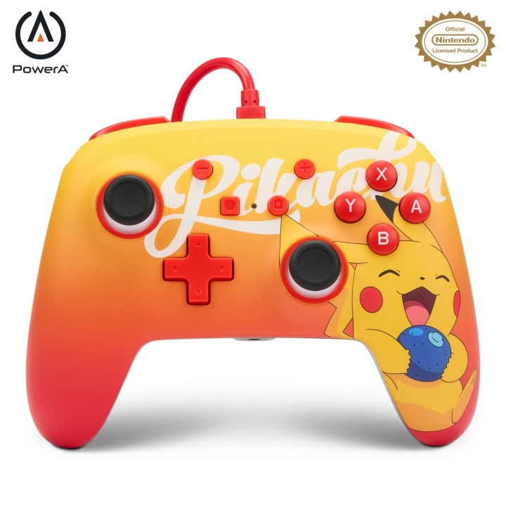 PowerA NSW ENH Wired Controller - Oran Berry Pikachu /Nintendo Switch i gruppen HJEMMEELEKTRONIK / Spilkonsoller og tilbehør / Nintendo Switch hos TP E-commerce Nordic AB (C85475)