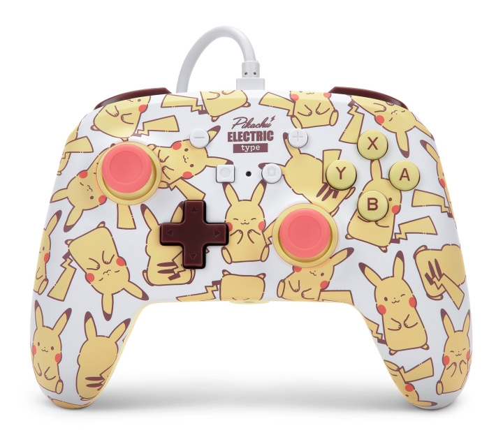 PowerA NSW ENH kablet controller - Pikachu Blush i gruppen HJEMMEELEKTRONIK / Spilkonsoller og tilbehør / Nintendo Switch hos TP E-commerce Nordic AB (C85476)