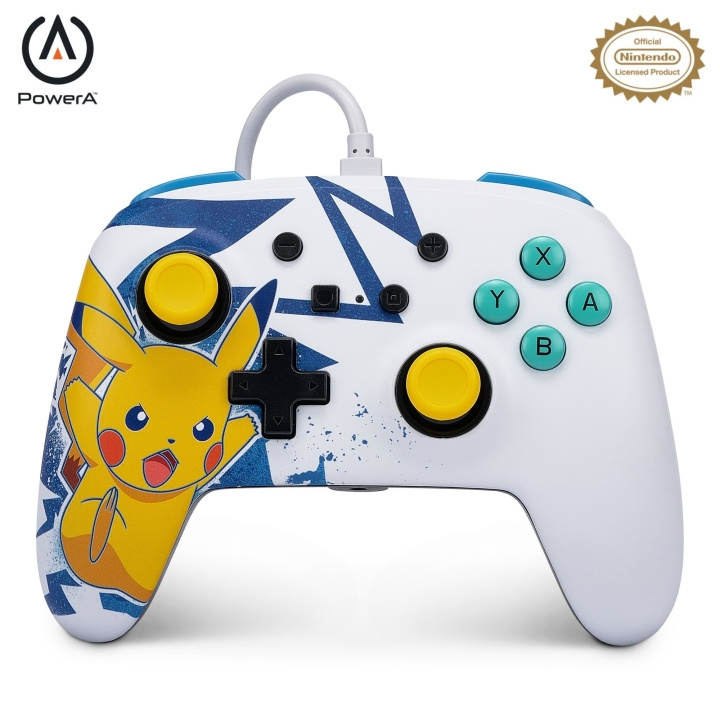 PowerA NSW ENH Wired Controller - Pikachu High Voltage /Nintendo Switch i gruppen HJEMMEELEKTRONIK / Spilkonsoller og tilbehør / Nintendo Switch hos TP E-commerce Nordic AB (C85477)