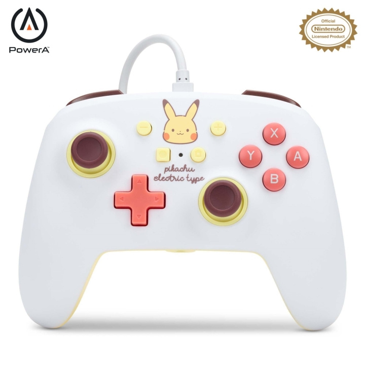 PowerA Enhanced Wired Controller til Nintendo Switch - Pikachu Electric Type i gruppen HJEMMEELEKTRONIK / Spilkonsoller og tilbehør / Nintendo Switch hos TP E-commerce Nordic AB (C85486)