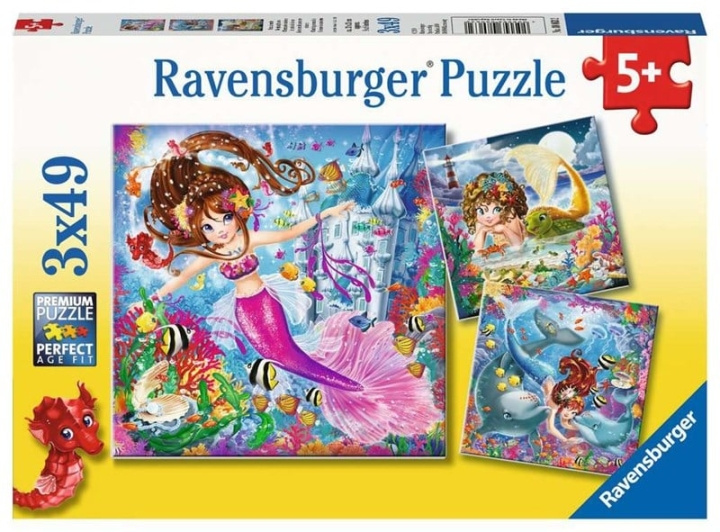 Ravensburger Charmerende havfruer 3x49p - 08063 i gruppen LEGETØJ, BØRN & BABY / Legetøj / Puslespil hos TP E-commerce Nordic AB (C85773)