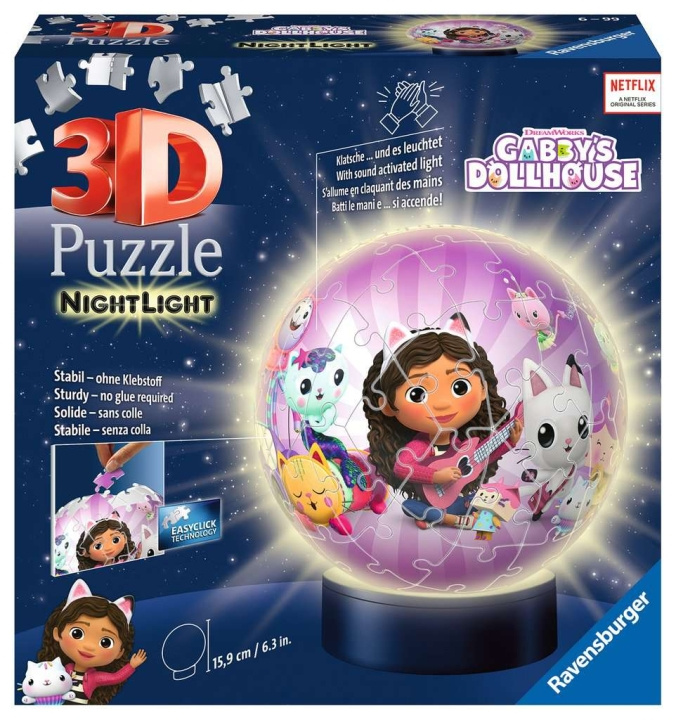 Ravensburger 3D-puslespil Gabby\'s Dollhouse Night Light 72p (10311575) i gruppen LEGETØJ, BØRN & BABY / Legetøj / Puslespil hos TP E-commerce Nordic AB (C85905)