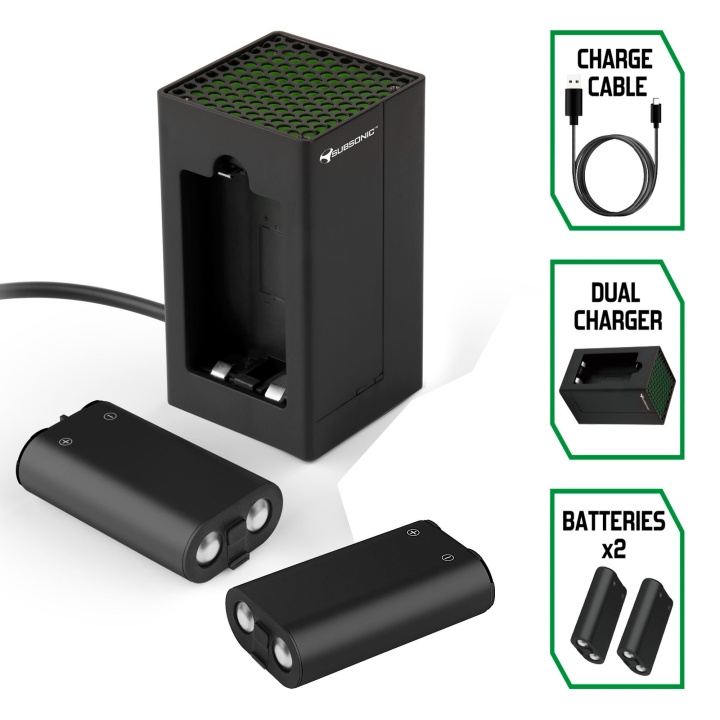 SuBsonic XBOX Dual Power Pack i gruppen HJEMMEELEKTRONIK / Spilkonsoller og tilbehør / Xbox hos TP E-commerce Nordic AB (C85959)