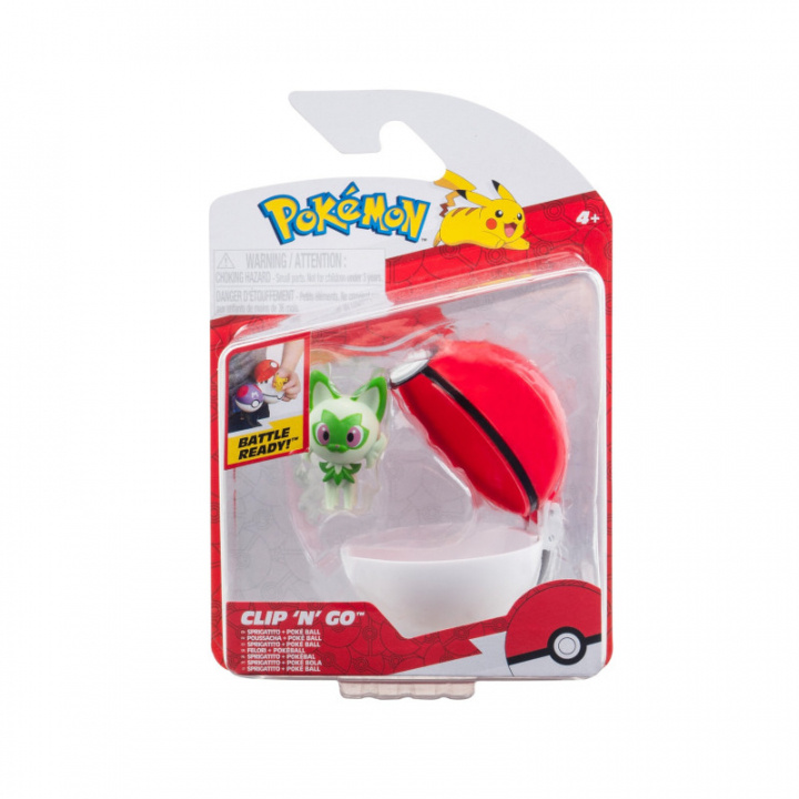 Pokémon Clip N Go - Sprigatito og Poke Ball (PKW3629) i gruppen LEGETØJ, BØRN & BABY / Legetøj / Figurer, miniaturer og tilbehør hos TP E-commerce Nordic AB (C85995)