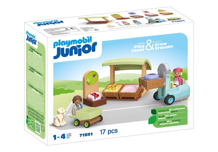 Playmobil Junior: Økologisk markedsbod & gaffeltruck (71691) i gruppen LEGETØJ, BØRN & BABY / Legetøj / Legesæt hos TP E-commerce Nordic AB (C86064)