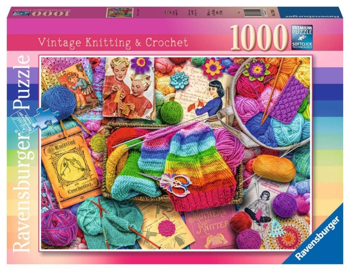 Ravensburger Puzzle Vintage Knitting & Crochet 1000p i gruppen LEGETØJ, BØRN & BABY / Legetøj / Puslespil hos TP E-commerce Nordic AB (C86115)