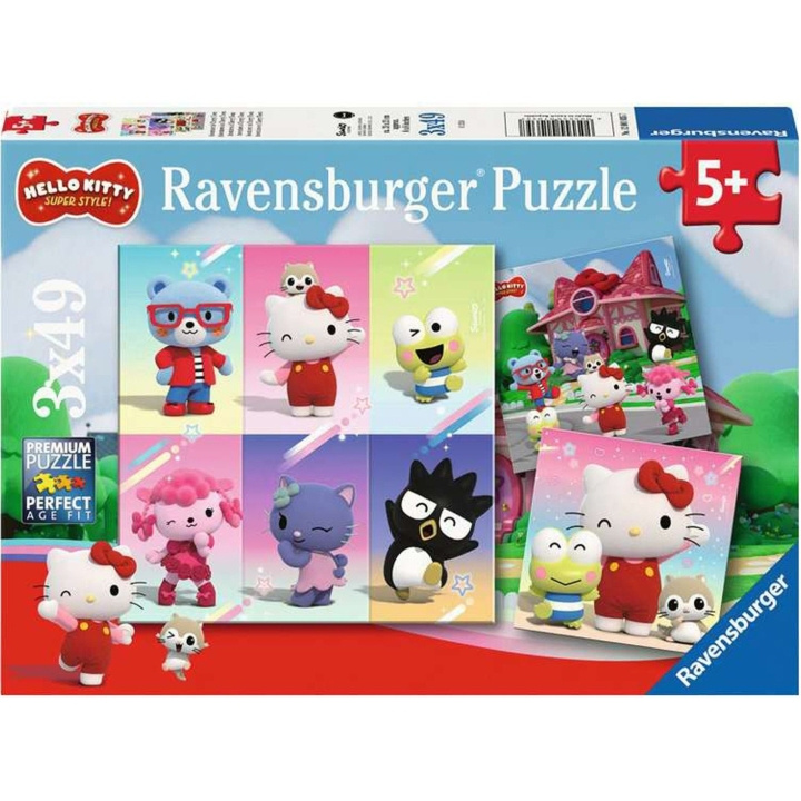 Ravensburger Puslespil Hello Kitty Super Style 3x49p i gruppen LEGETØJ, BØRN & BABY / Legetøj / Puslespil hos TP E-commerce Nordic AB (C86146)