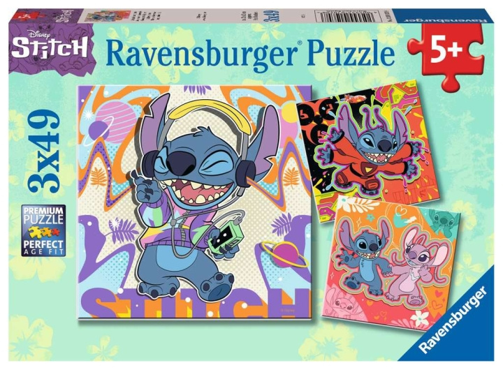 Ravensburger Puslespil Disney Stitch 3x49p i gruppen LEGETØJ, BØRN & BABY / Legetøj / Puslespil hos TP E-commerce Nordic AB (C86153)