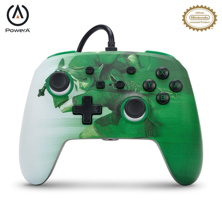 PowerA Enhanced Wired Controller - Nintendo Switch - Heroic Link i gruppen HJEMMEELEKTRONIK / Spilkonsoller og tilbehør / Nintendo Switch hos TP E-commerce Nordic AB (C86186)