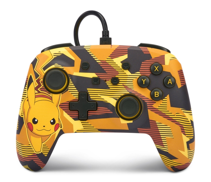 PowerA Enhanced Wired Controller - Nintendo Switch - Camo Storm Pikachu i gruppen HJEMMEELEKTRONIK / Spilkonsoller og tilbehør / Nintendo Switch hos TP E-commerce Nordic AB (C86204)