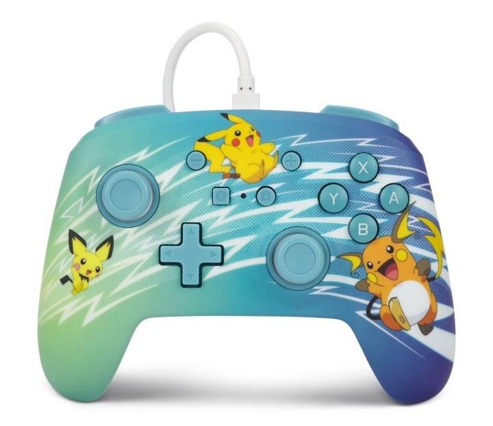 PowerA Enhanced Wired Controller - Nintendo Switch - Pikachu Evolution i gruppen HJEMMEELEKTRONIK / Spilkonsoller og tilbehør / Nintendo Switch hos TP E-commerce Nordic AB (C86205)