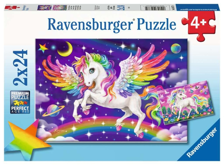 Ravensburger Enhjørning og Pegasus 2x24p - (10105677) i gruppen LEGETØJ, BØRN & BABY / Legetøj / Puslespil hos TP E-commerce Nordic AB (C86302)