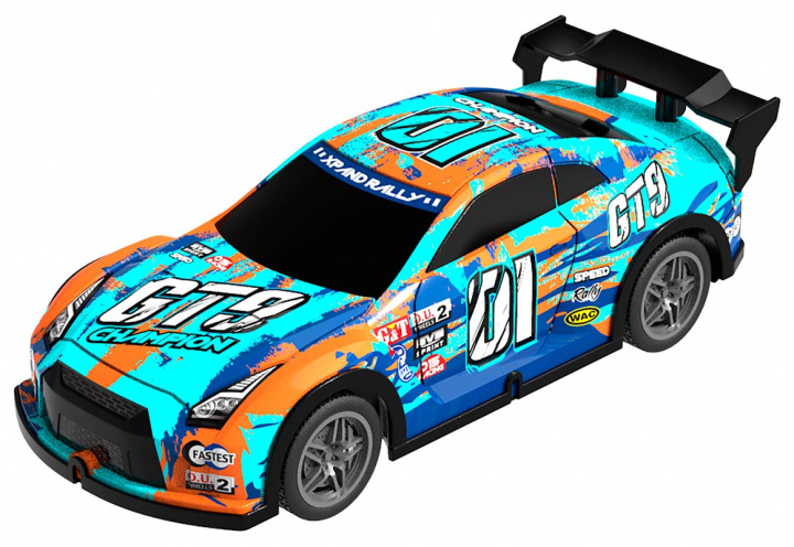 TEC-TOY Champion GT9 m/lys R/C 1:22, 27MHz - Blå/Orange (471251) i gruppen LEGETØJ, BØRN & BABY / Radiostyrede / Radiostyrede biler hos TP E-commerce Nordic AB (C86317)