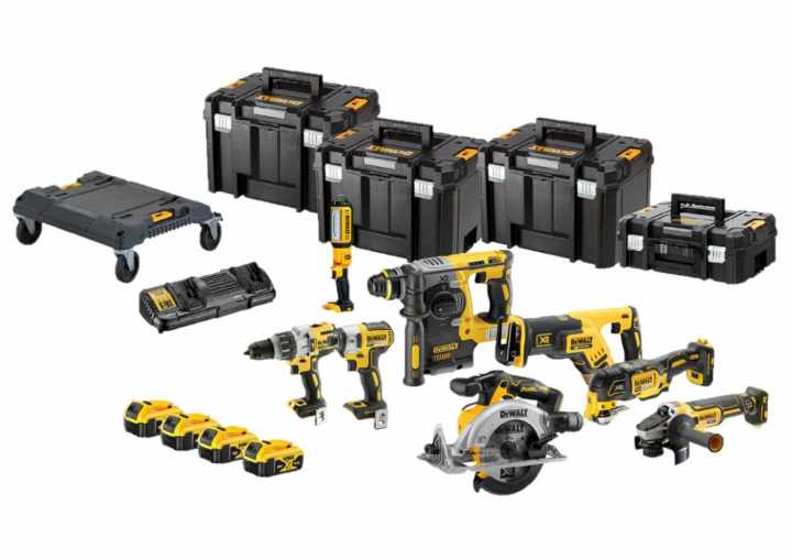 DeWALT DCK853P4T-QW 8-delt Combopack XR 18 Volt 5,0 Ah Li-Ion inkl. 4 batterier i TSTAK-kasser i gruppen HJEM, HUS & HAVE / Værktøj / Boremaskiner hos TP E-commerce Nordic AB (C86571)