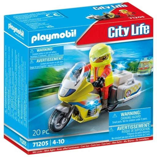 Playmobil Nødlæge-motorcykel med blinkende lys (71205) i gruppen LEGETØJ, BØRN & BABY / Legetøj / Legetøj hos TP E-commerce Nordic AB (C86659)