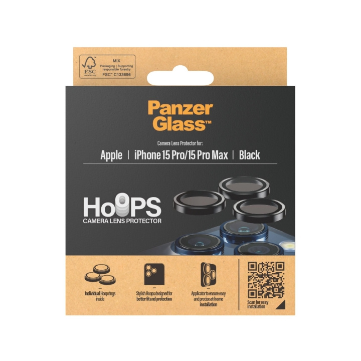 PanzerGlass Hoops kameralinsebeskytter iPhone 15 Pro - 15 Pro Max - sort metal i gruppen SMARTPHONES & TABLETS / Mobil Beskyttelse / Apple / iPhone 15 hos TP E-commerce Nordic AB (C86753)