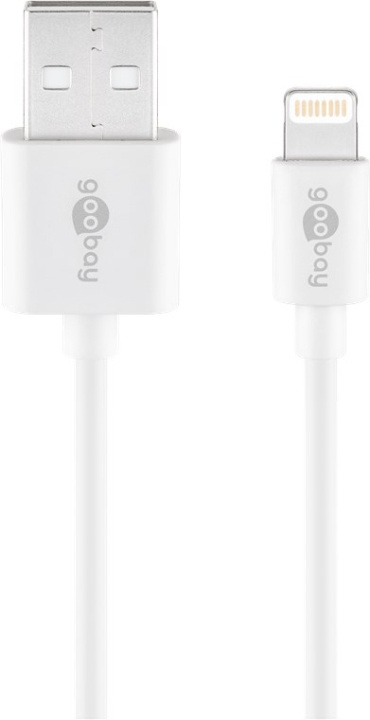 Goobay Lightning USB-kabel för laddning och synkronisering, 1 m, vit MFi-kabel för Apple iPhone/iPad i gruppen SMARTPHONES & TABLETS / Opladere og kabler / Kabler / Kabler Lightning hos TP E-commerce Nordic AB (C86855)