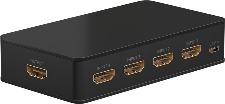 Goobay Manuell HDMI™-omkopplare 4 till 1 (4K @ 60 Hz) för att växla mellan 4x HDMI™-enheter som är anslutna till 1x HDMI™-skärm i gruppen COMPUTERTILBEHØR / Kabler og adaptere / HDMI / VGA / DVI switche hos TP E-commerce Nordic AB (C86864)