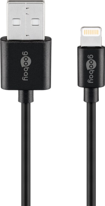 Goobay Lightning USB-kabel för laddning och synkronisering, 1 m, svart MFi-kabel för Apple iPhone/iPad i gruppen SMARTPHONES & TABLETS / Opladere og kabler / Kabler / Kabler Lightning hos TP E-commerce Nordic AB (C86876)