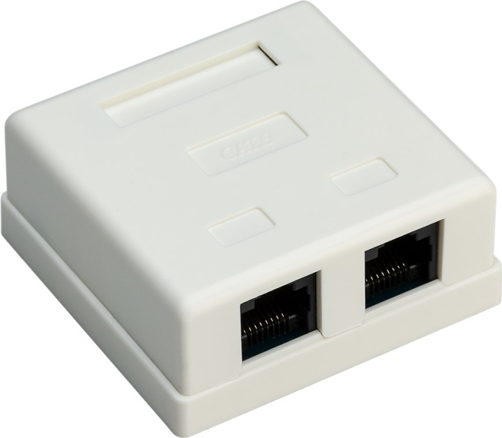 Goobay 2-port RJ45-kopplingsdosa, CAT 6, UTP, vit okapslad i gruppen HJEM, HUS & HAVE / Elektricitet & Belysning / Netværksadaptere hos TP E-commerce Nordic AB (C86921)