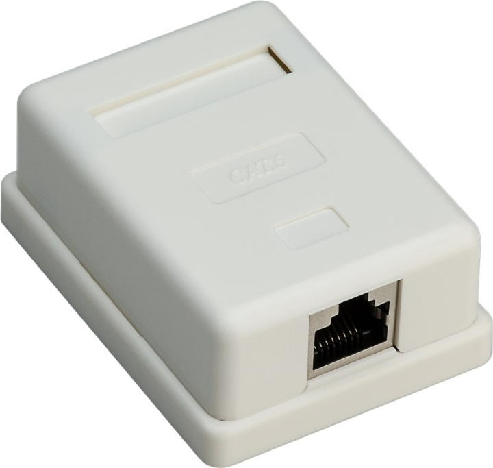 Goobay 1-port RJ45-kopplingsdosa, CAT 6, STP, vit skärmad i gruppen COMPUTERTILBEHØR / Kabler og adaptere / Netværkskabler / Adaptere og samlemuffer hos TP E-commerce Nordic AB (C86922)