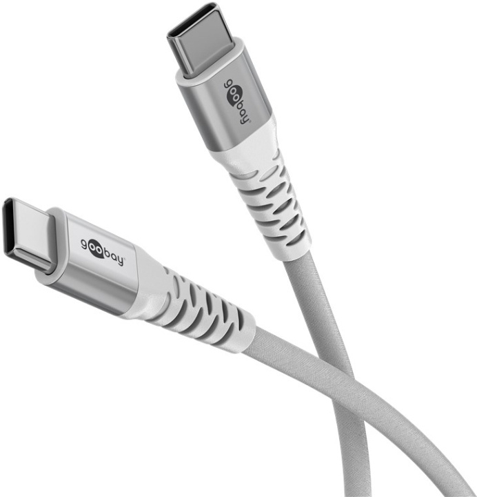 Goobay USB-C™ supersoft textilkabel med metallkontakter, 0,5 m, vit elegant och extra robust anslutningskabel för enheter med USB-C™-port i gruppen SMARTPHONES & TABLETS / Opladere og kabler / Kabler / Kabler Type C hos TP E-commerce Nordic AB (C86934)