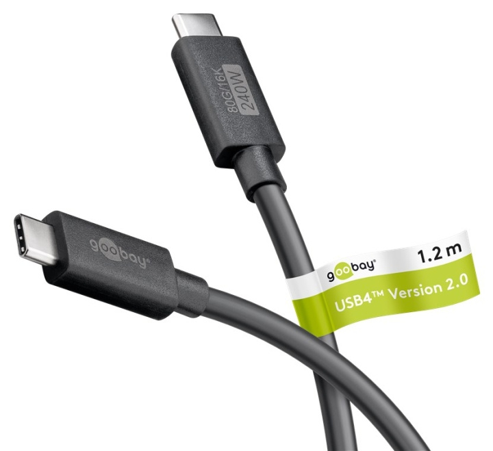 Goobay USB-C™-kabel, USB4™ version 2.0, 240 W, 80 Gbit/s, Power Delivery, 1,2 m USB-C™-kontakt > USB-C™-kontakt i gruppen COMPUTERTILBEHØR / Kabler og adaptere / USB / USB-C hos TP E-commerce Nordic AB (C86967)