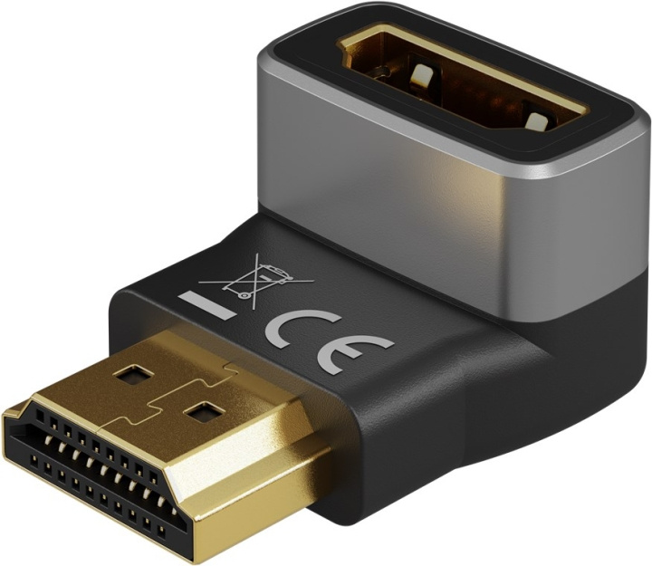 Goobay HDMI™ vinkeladapter 270° vertikal, 8K @ 60 Hz, guldpläterad HDMI™-uttag (typ A) > HDMI™ kontakt (typ A) 270 ° i gruppen HJEMMEELEKTRONIK / Kabler og adaptere / HDMI / Adaptere hos TP E-commerce Nordic AB (C86971)