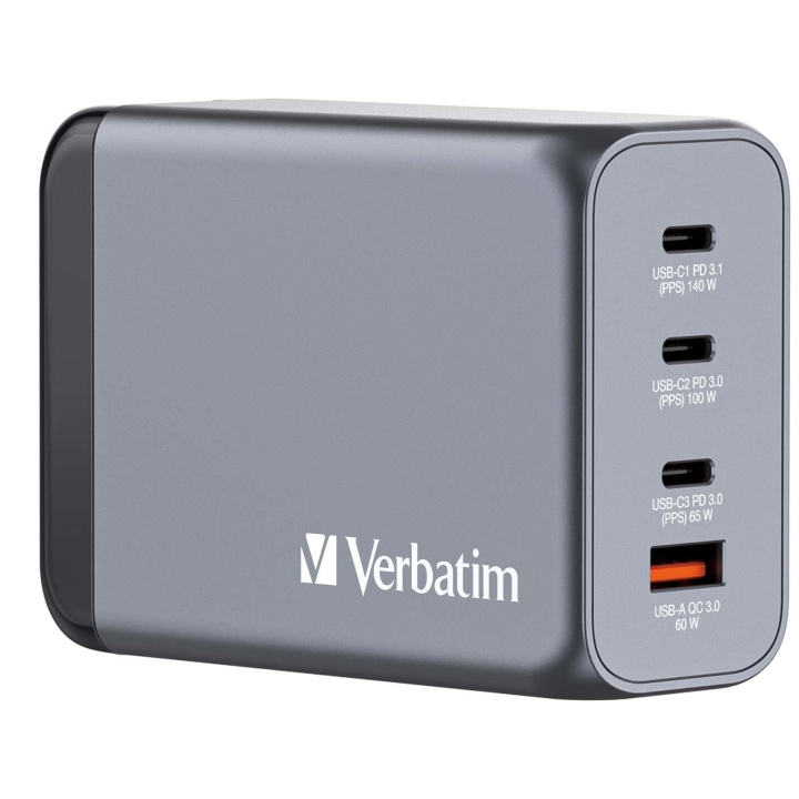 Verbatim GNC-240 GaN Charger 4 Port 240W USB-A/USB-C i gruppen SMARTPHONES & TABLETS / Opladere og kabler / Vægoplader hos TP E-commerce Nordic AB (C87308)