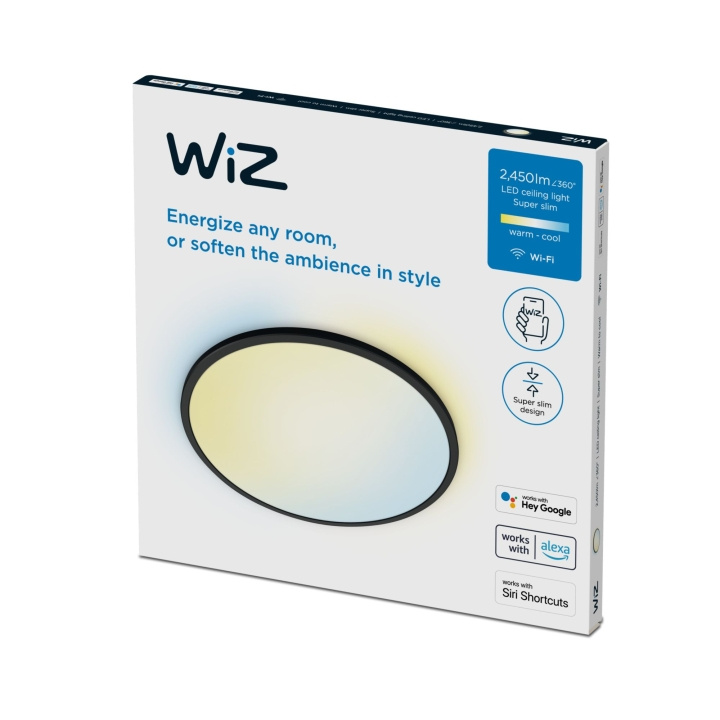 WiZ Superslim Smart loftslampe - sort 22W i gruppen HJEM, HUS & HAVE / Smart hjem / Smart belysning hos TP E-commerce Nordic AB (C87386)