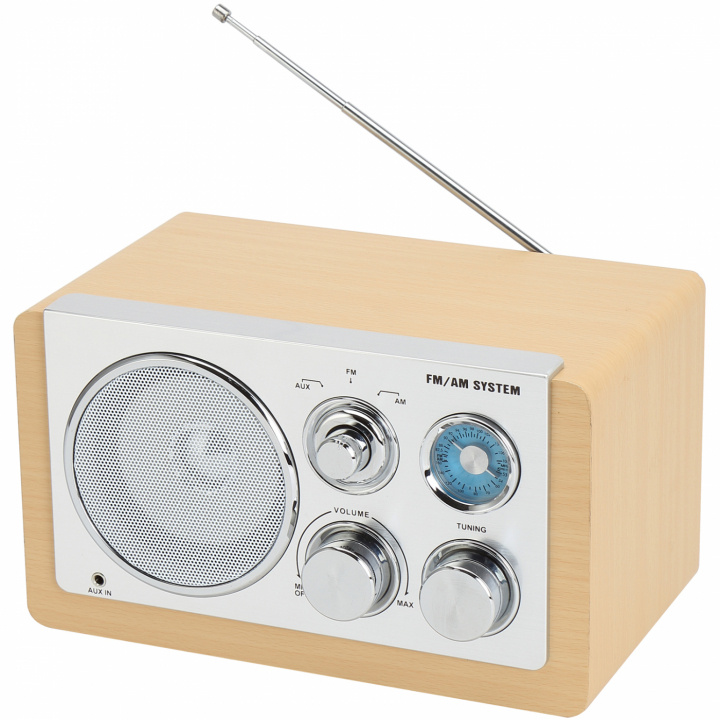 Denver AM/FM analog radio Ljust trä i gruppen HJEMMEELEKTRONIK / Lyd & billede / Hjemmebiograf, HiFi & Bærbar / Radio og vækkeure / Radio hos TP E-commerce Nordic AB (C88269)