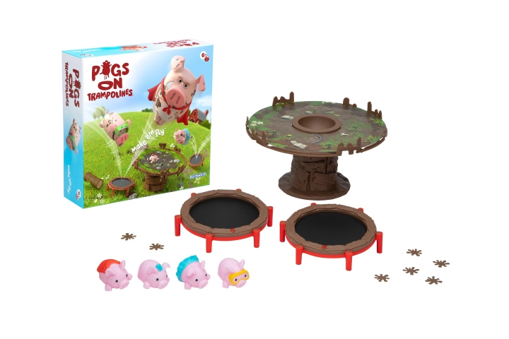 AMO TOYS Spil - Grise på trampoliner (409229) i gruppen LEGETØJ, BØRN & BABY / Legetøj / Brætspil / Spil til børn hos TP E-commerce Nordic AB (C88681)