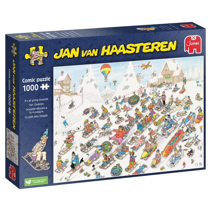 Jan van Haasteren Det hele går ned ad bakke (1000 brikker) (JUM00025) i gruppen SPORT, FRITID & HOBBY / Hobby / Puslespil hos TP E-commerce Nordic AB (C89429)