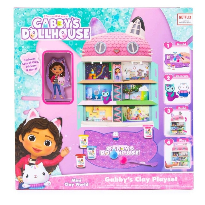 Gabby\'s Dollhouse Gør-det-selv ler-katte og dukkehus-sæt (204-700003) i gruppen LEGETØJ, BØRN & BABY / Legetøj / Docks og tilbehør hos TP E-commerce Nordic AB (C89435)