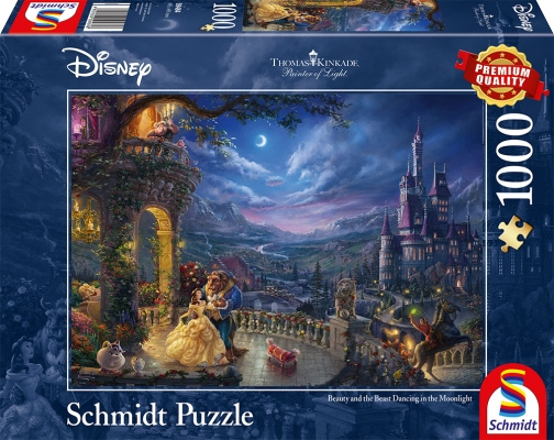 Schmidt Thomas Kinkade: Disney - Skønheden og udyret danser i måneskinnet (1000 brikker) (SCH4848) i gruppen SPORT, FRITID & HOBBY / Hobby / Puslespil hos TP E-commerce Nordic AB (C89447)