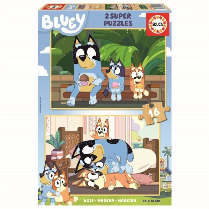 Educa 2x16p Bluey 2-puslespil (80-19406) i gruppen LEGETØJ, BØRN & BABY / Legetøj / børns puslespil hos TP E-commerce Nordic AB (C89524)