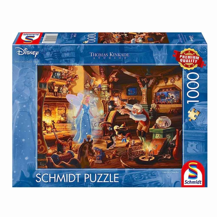 Schmidt Spiele Schmidt - Thomas Kinkade: Disney - Geppettos Pinocchio (1000 brikker) (SCH57526) i gruppen SPORT, FRITID & HOBBY / Hobby / Puslespil hos TP E-commerce Nordic AB (C89580)